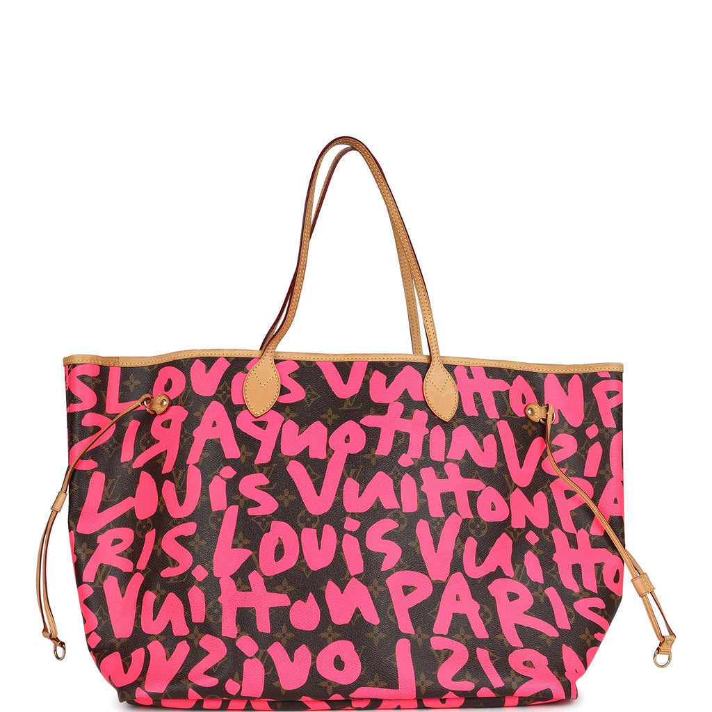 Pre-owned Louis Vuitton X Stephen Sprouse Neverfull GM Fuchsia Pink Monogram Graffiti Gold Hardware - Image 5