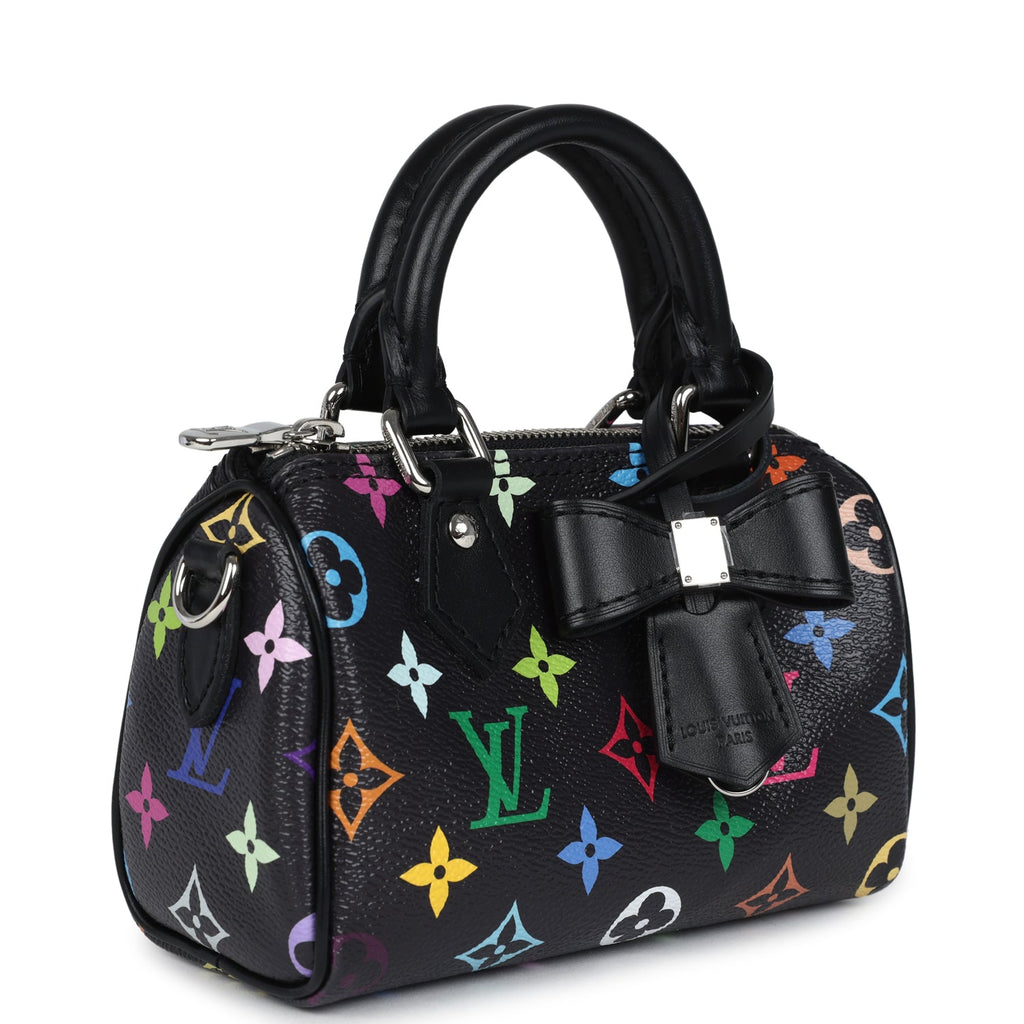 Louis Vuitton X Murakami Nano Speedy Bag Black Multicolor Monogram Gold Hardware - Image 3