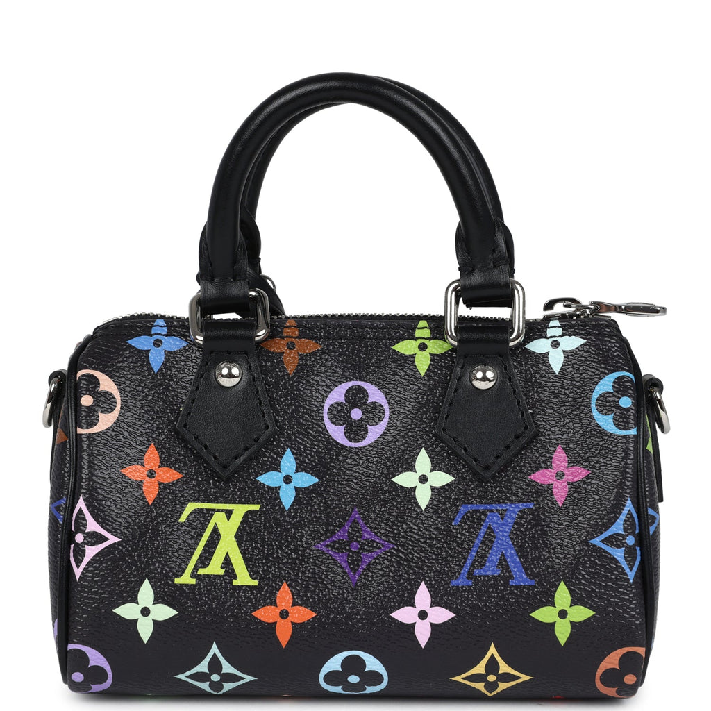 Louis Vuitton X Murakami Nano Speedy Bag Black Multicolor Monogram Gold Hardware - Image 5