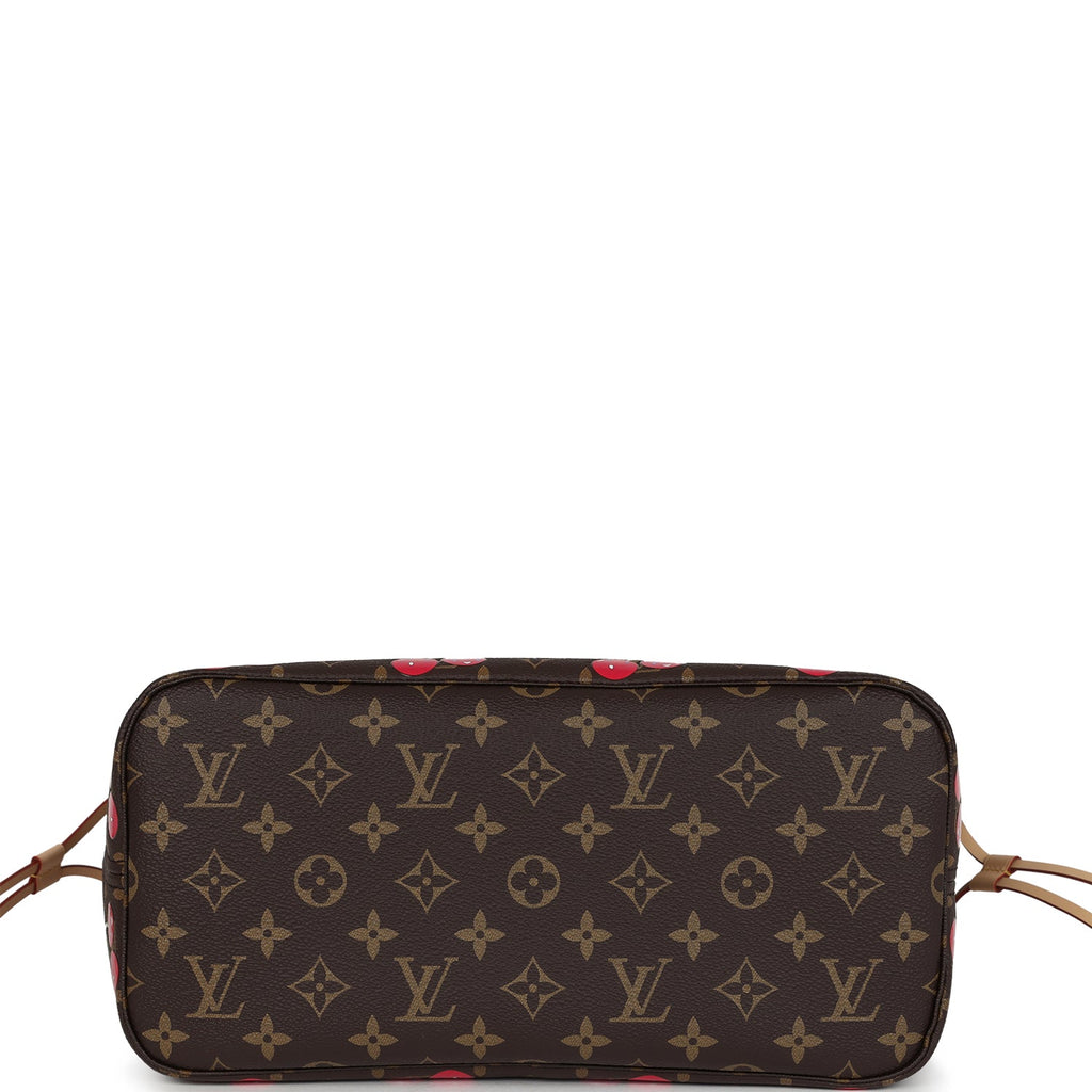 Louis Vuitton X Takashi Murakami Neverfull MM Cherry Brown Monogram Gold Hardware - Image 8