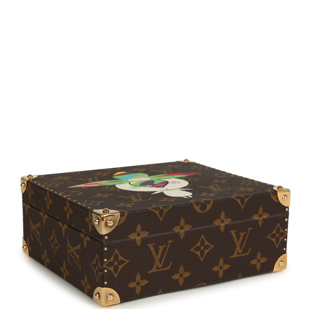 Vintage Louis Vuitton x Takashi Murakami Flower Head Jewelry Trunk Brown Multi Monogram Brass Hardware - Image 8