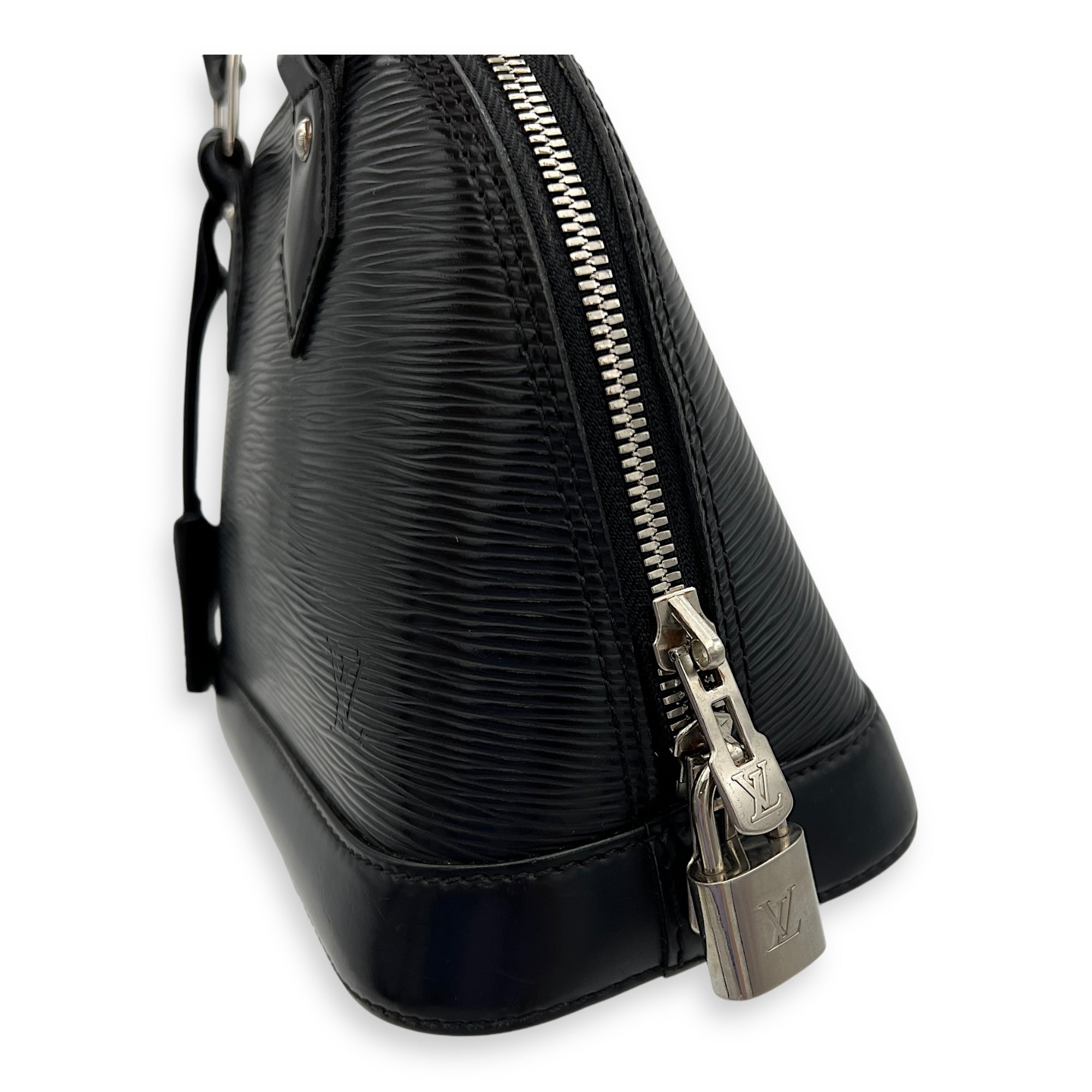 Alma Top Handle Bag BB Black in Epi Leather, Silver hardware - Image 8