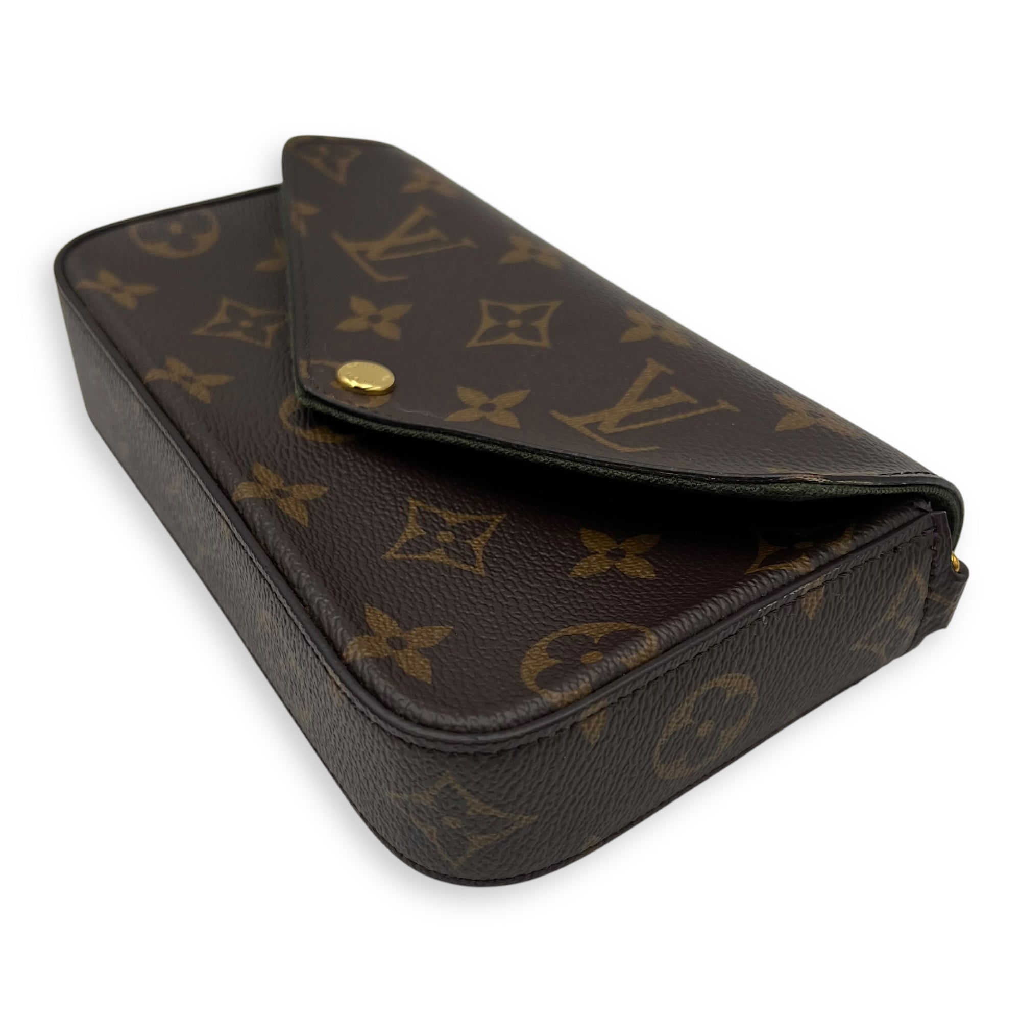 Felicie Strap and Go Brown Crossbody Bag in Monogram Coated Canvas, Gold hardware - Image 11