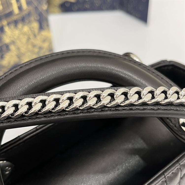 Mini Lady Dior Bag Black Lambskin - Image 9