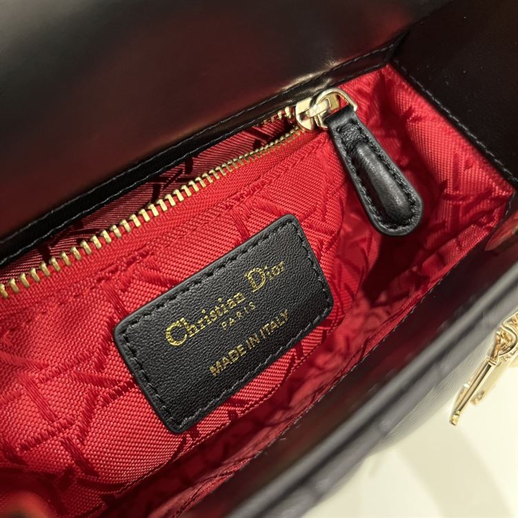 Mini Lady Dior Bag Black Lambskin - Image 9