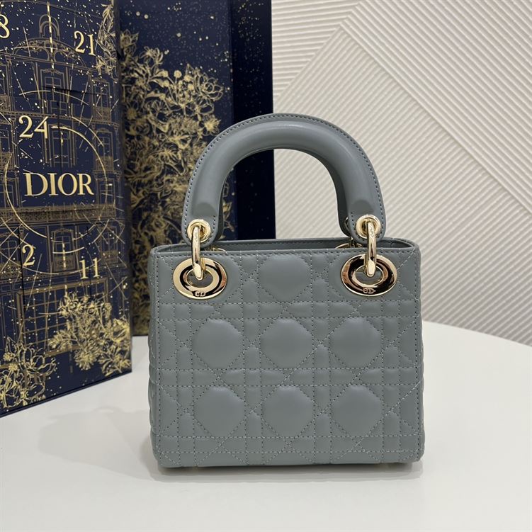 Mini Lady Dior Bag Cloud Blue Lambskin - Image 4