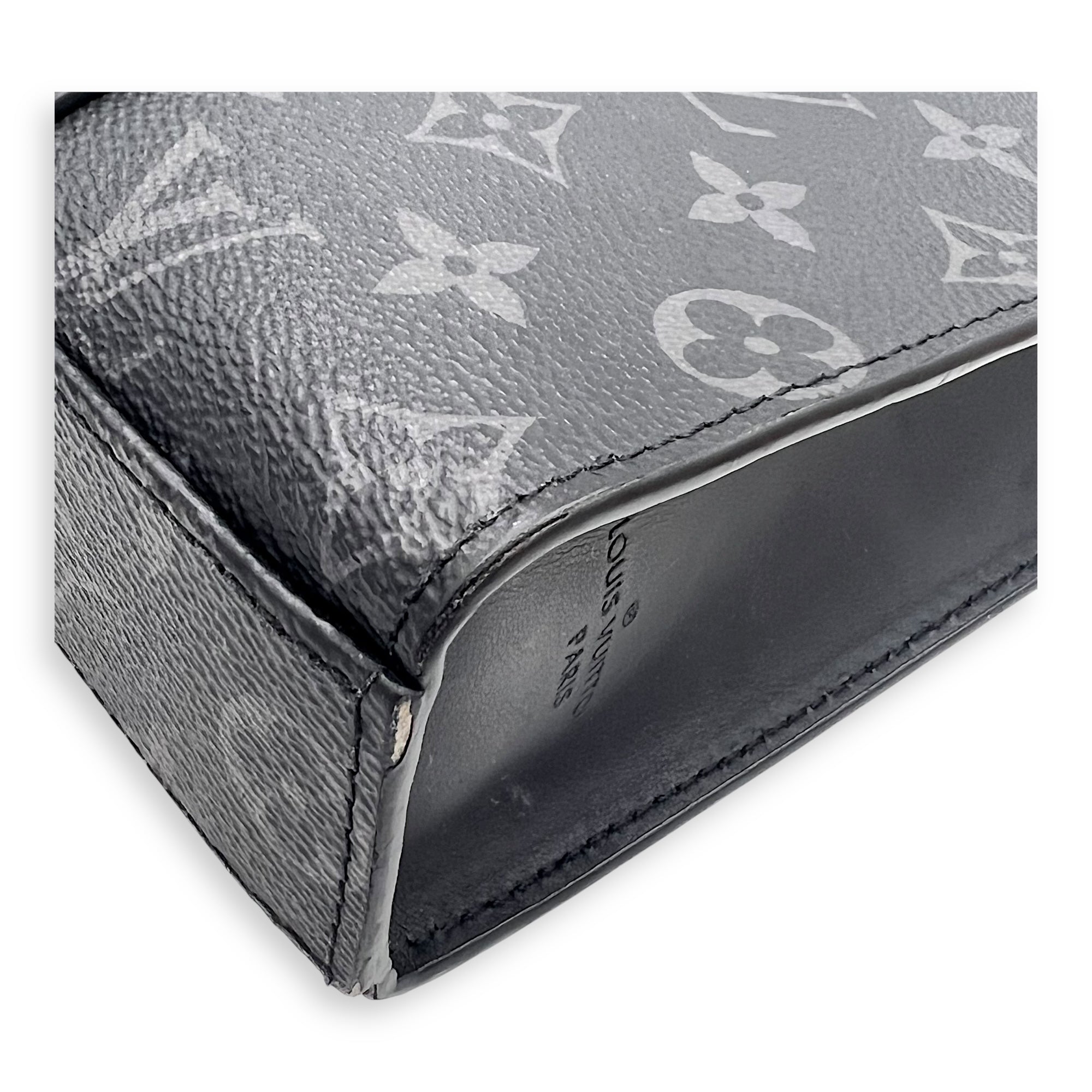 Sac Plat Eclipse Top Handle Bag in Coated Canvas, Silver hardware - Image 9