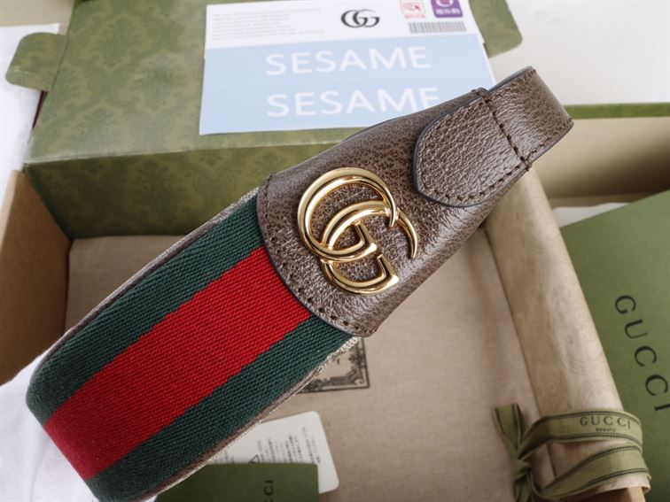 Ophidia GG mini bag with brown leather trim - Image 7