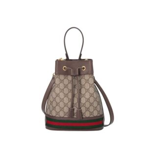 Ophidia GG small bucket bag Beige/ebony