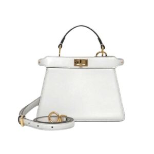 Peekaboo ISeeU Petite White padded nappa leather bag - FB022