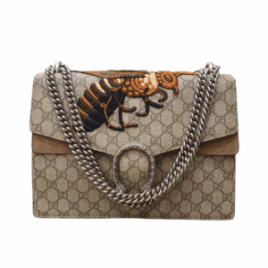 Gucci Bicolor GG Supreme Dionysus Bee Embroidered Medium Bag