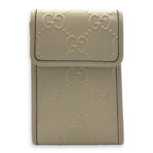 GG Crossbody Bag White in Calfskin, Silver hardware