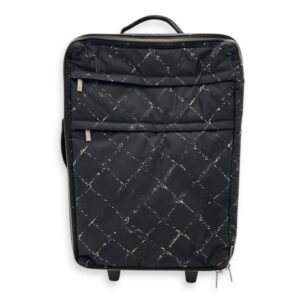 Suitcase Luggage Black in Nylon, Silver hardware