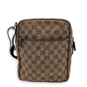 GG Crossbody Bag Brown in Canvas, Gold hardware