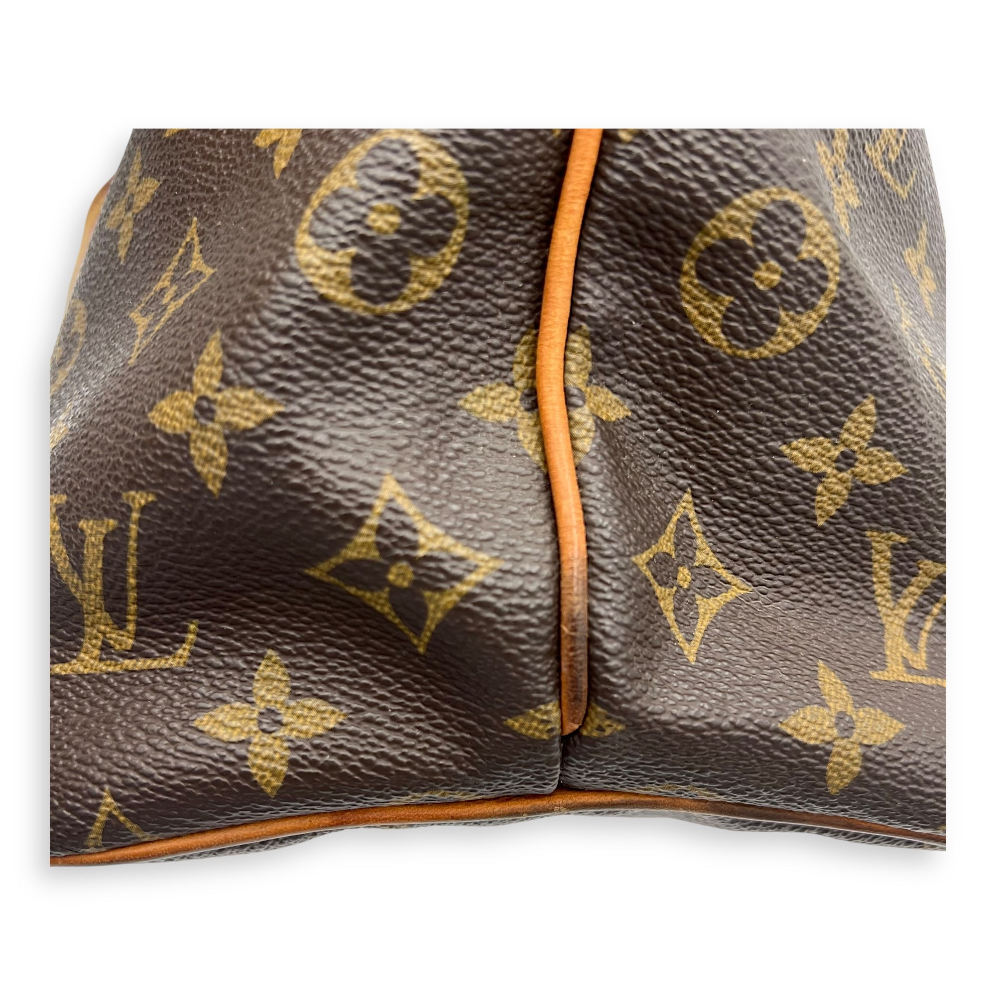 Palermo PM Brown Top Handle Bag in Monogram Coated Canvas, Gold hardware - Image 13