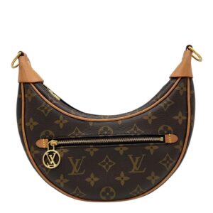 Loop Shoulder Bag Brown in Monogram Coated Canvas, Gold hardware