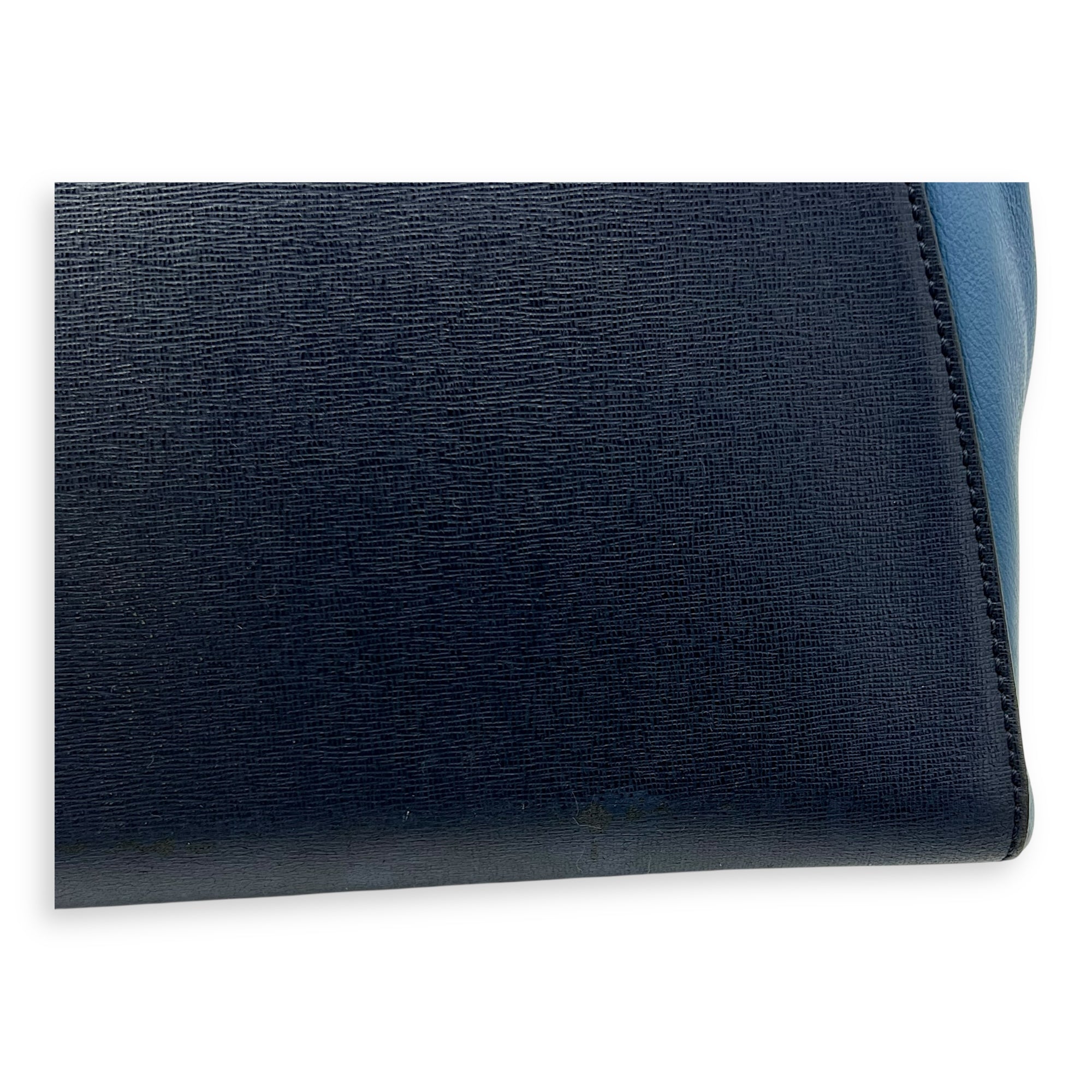 2Jours Top Handle Bag Blue in Calfskin, Silver hardware - Image 13
