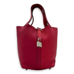 Picotin 18 Mexican rose/ rouge de coeur Top Handle Bag in Clemence, Palladium hardware