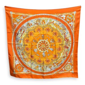 Per Astra Ad Astra Orange Scarf in Silk