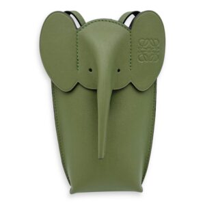 Elephant Pocket Crossbody Bag Green in Calfskin