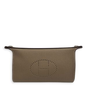 Videpoches Etoupe Crossbody Bag in Togo, Palladium hardware