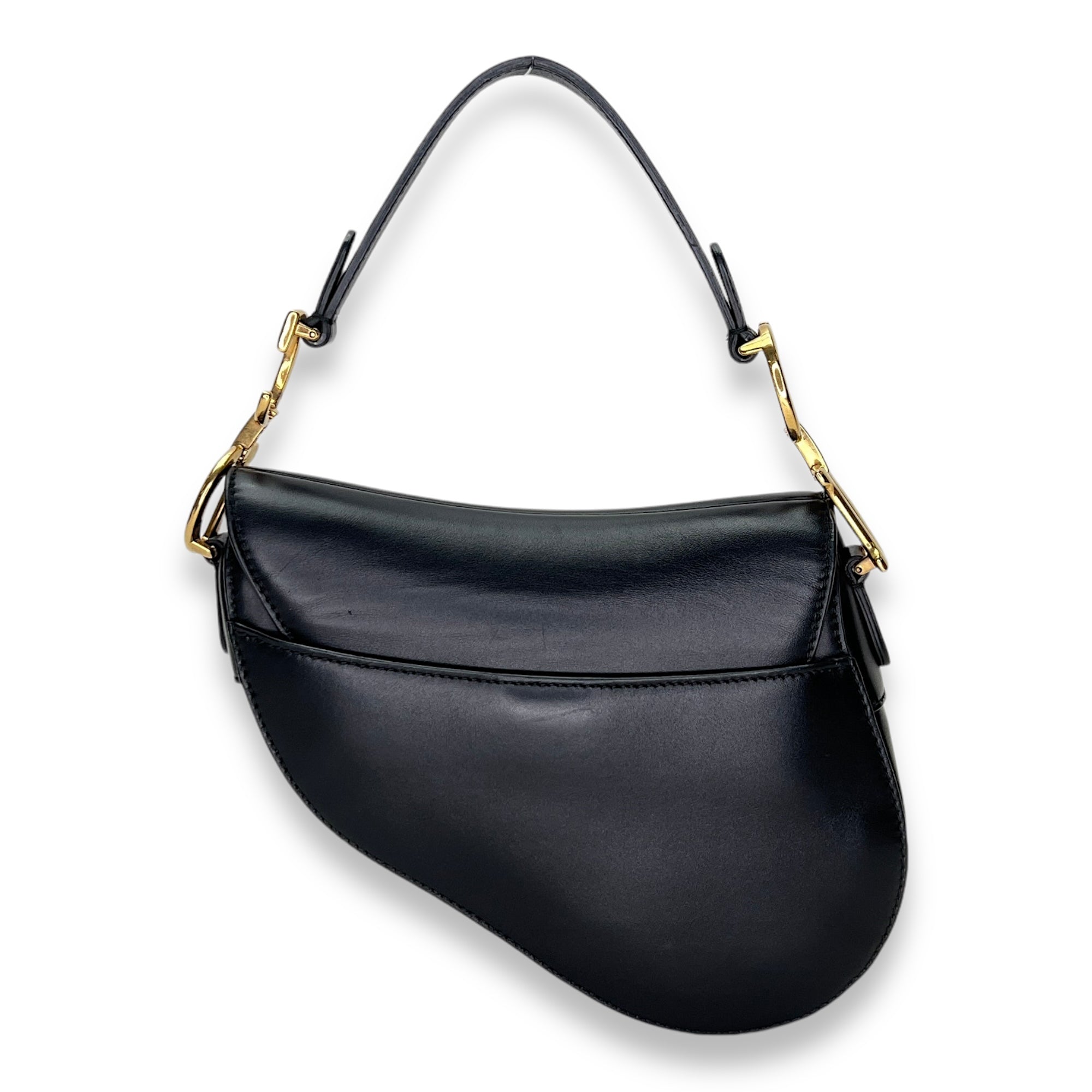 Saddle Mini Shoulder bag in Calfskin, Gold Hardware - Image 3