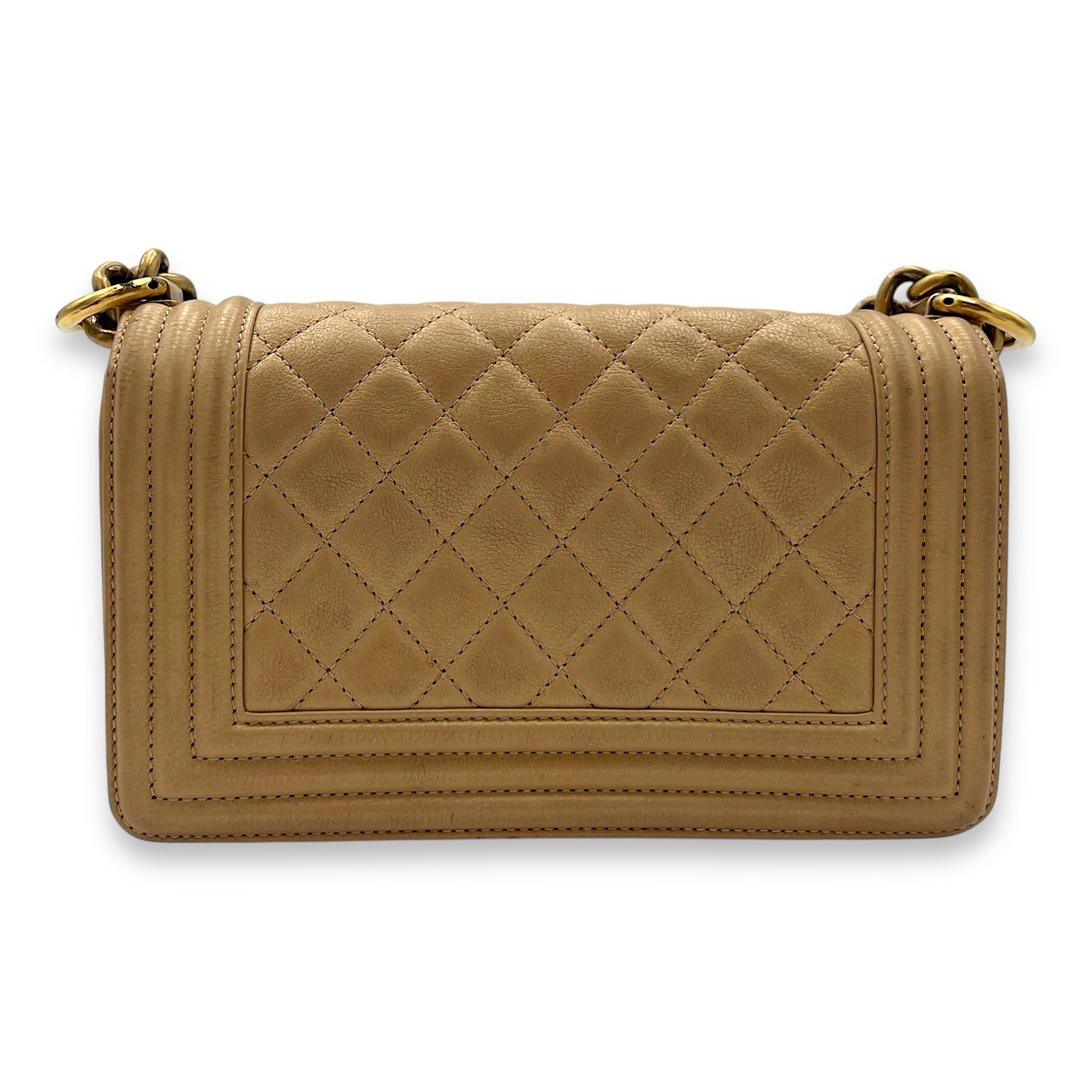 Boy Small Gold Shoulder Bag in Lambskin, Gold hardware - Image 3