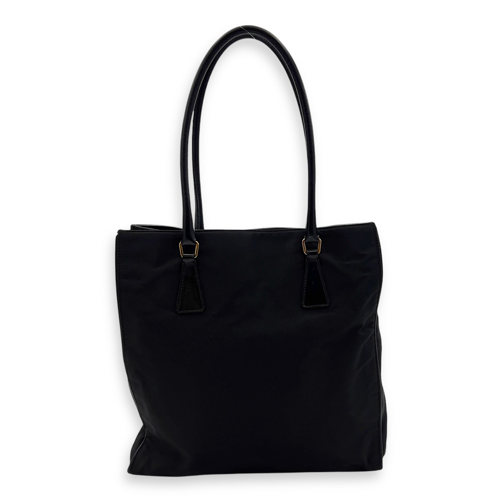 Logo Tote Bag Black in Nylon, Gold hardware - Image 3