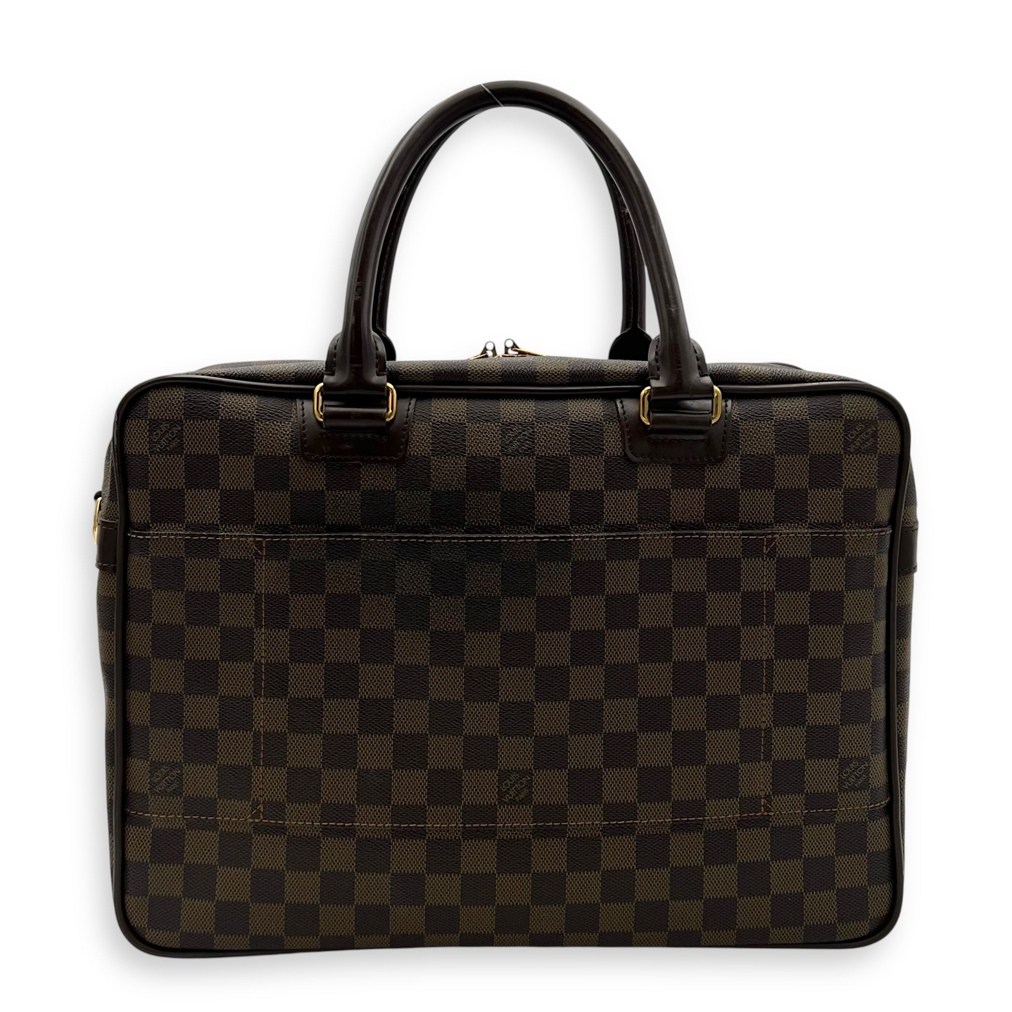 ICare Damier Ebene Top Handle Bag in Coated Canvas, Gold hardware - Image 3