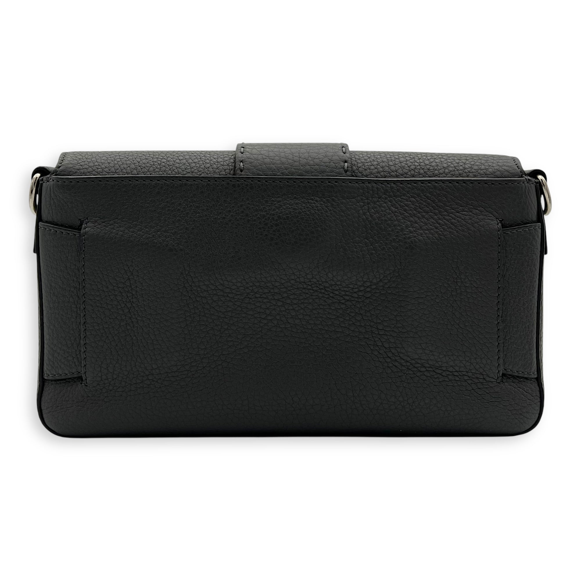 Baguette Crossbody Bag Grey in Calfskin, Silver hardware - Image 3