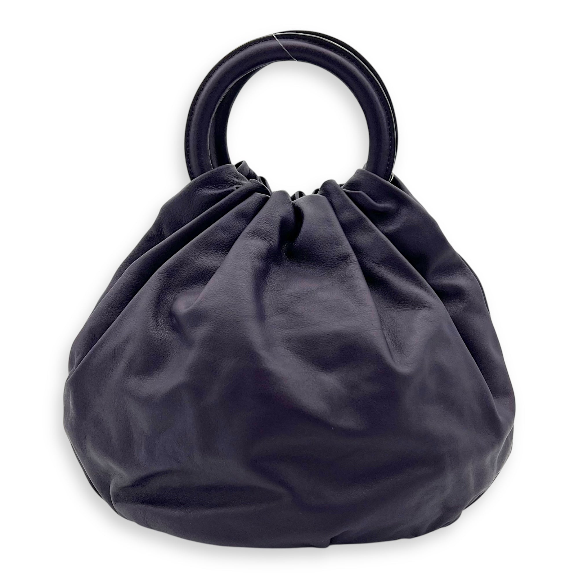 Bounce Top Handle Bag Purple in Calfskin, Silver hardware - Image 3