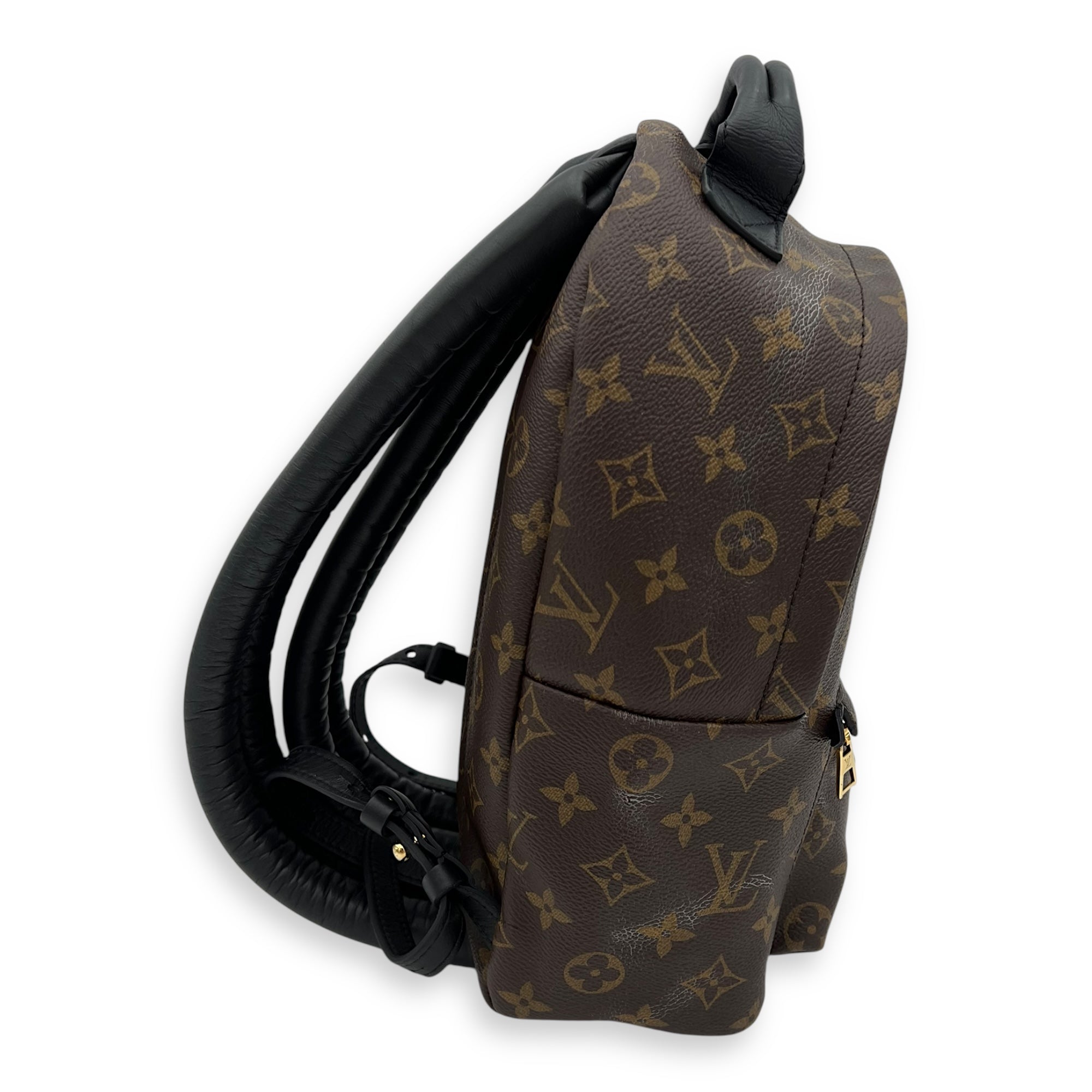 Palm Springs PM Brown Backpack in Monogram Coated Canvas, Gold hardware - Image 4