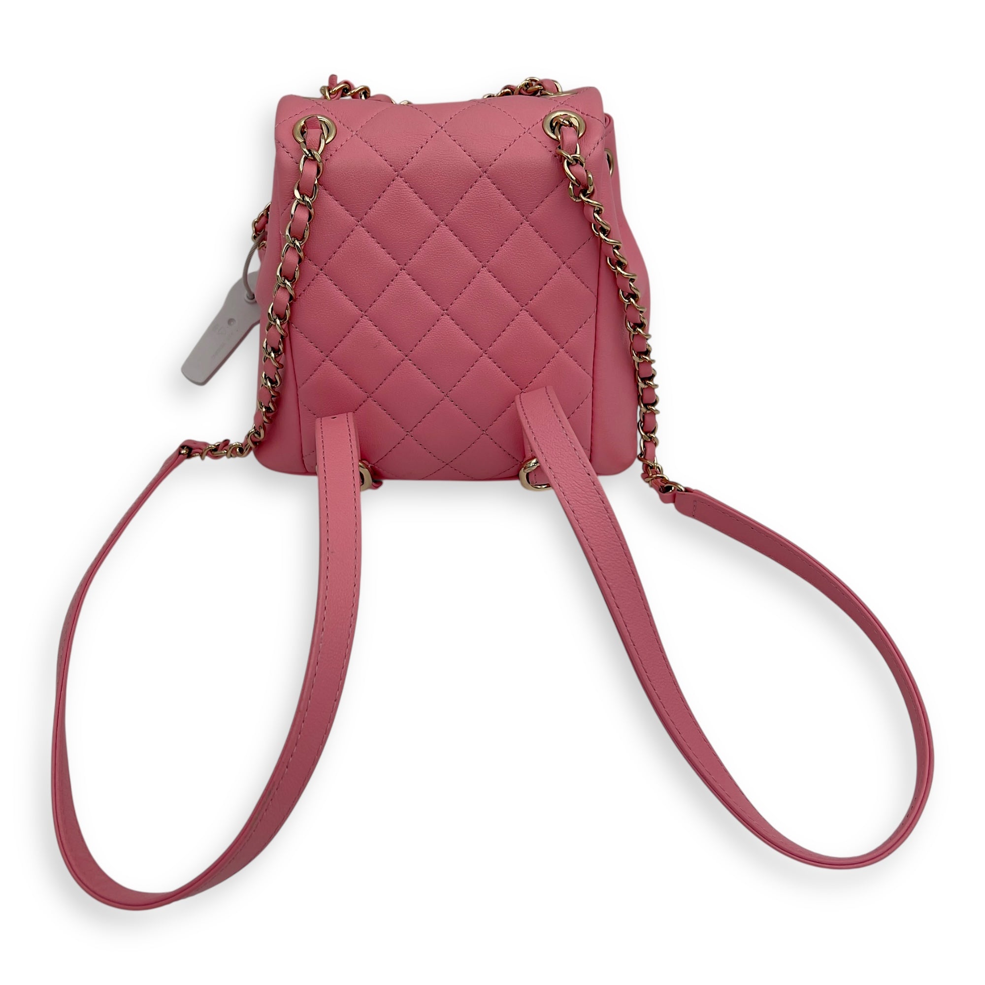 Duma Pink Backpack in Calfskin, Gold hardware - Image 5
