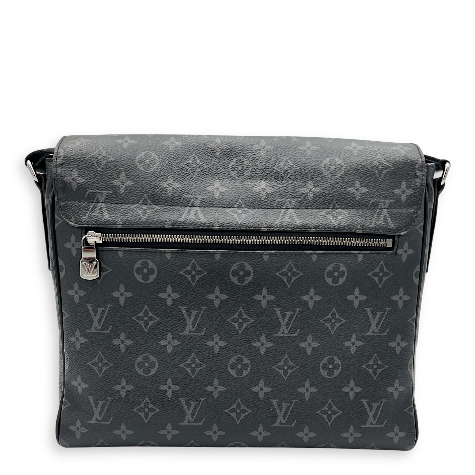 District Messenger MM Black in Monogram Coated Canvas, Silver hardware - Image 3