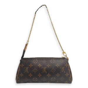 Eva Crossbody Bag Brown in Monogram Coated Canvas, Gold hardware