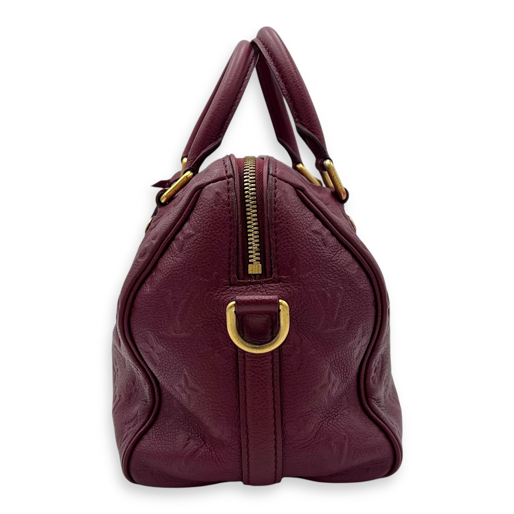 Speedy 25 Purple Top Handle Bag in Empreinte Leather, Gold hardware - Image 4