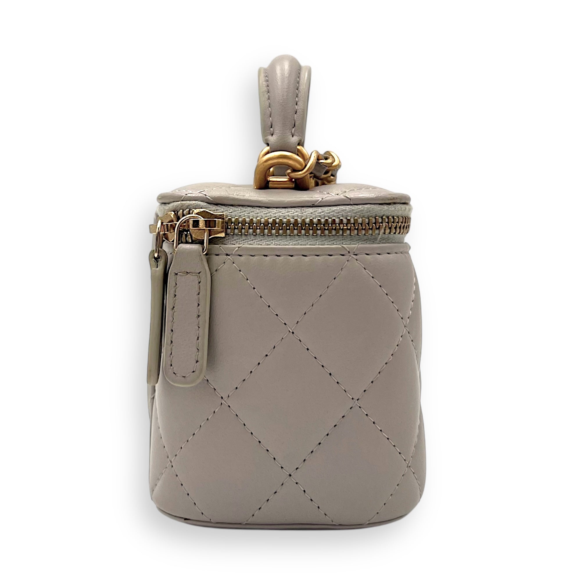 Classic Vanity Bag Mini Grey in Lambskin , Gold Hardware - Image 4