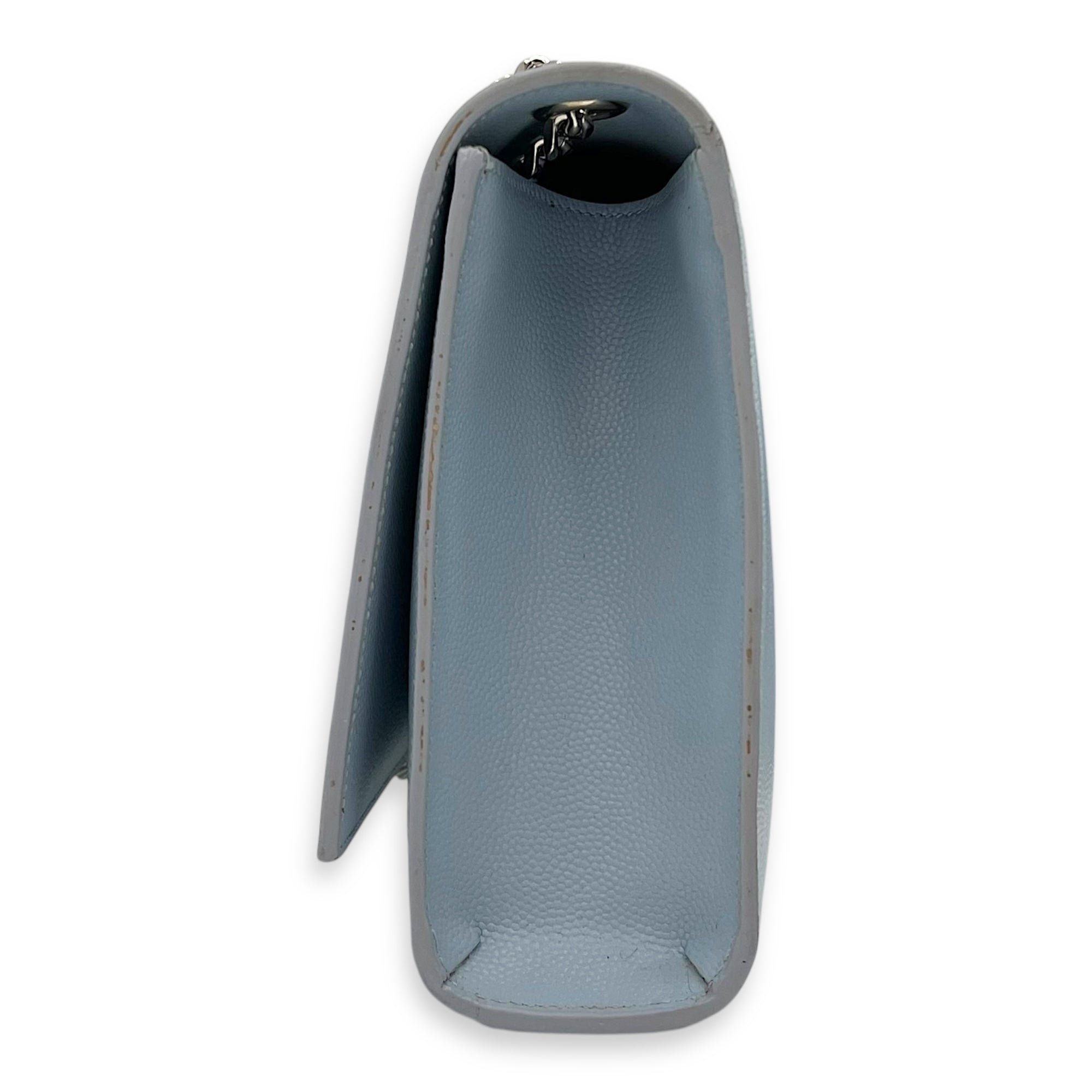 Kate Medium Blue Crossbody Bag in Calfskin, Silver hardware - Image 4