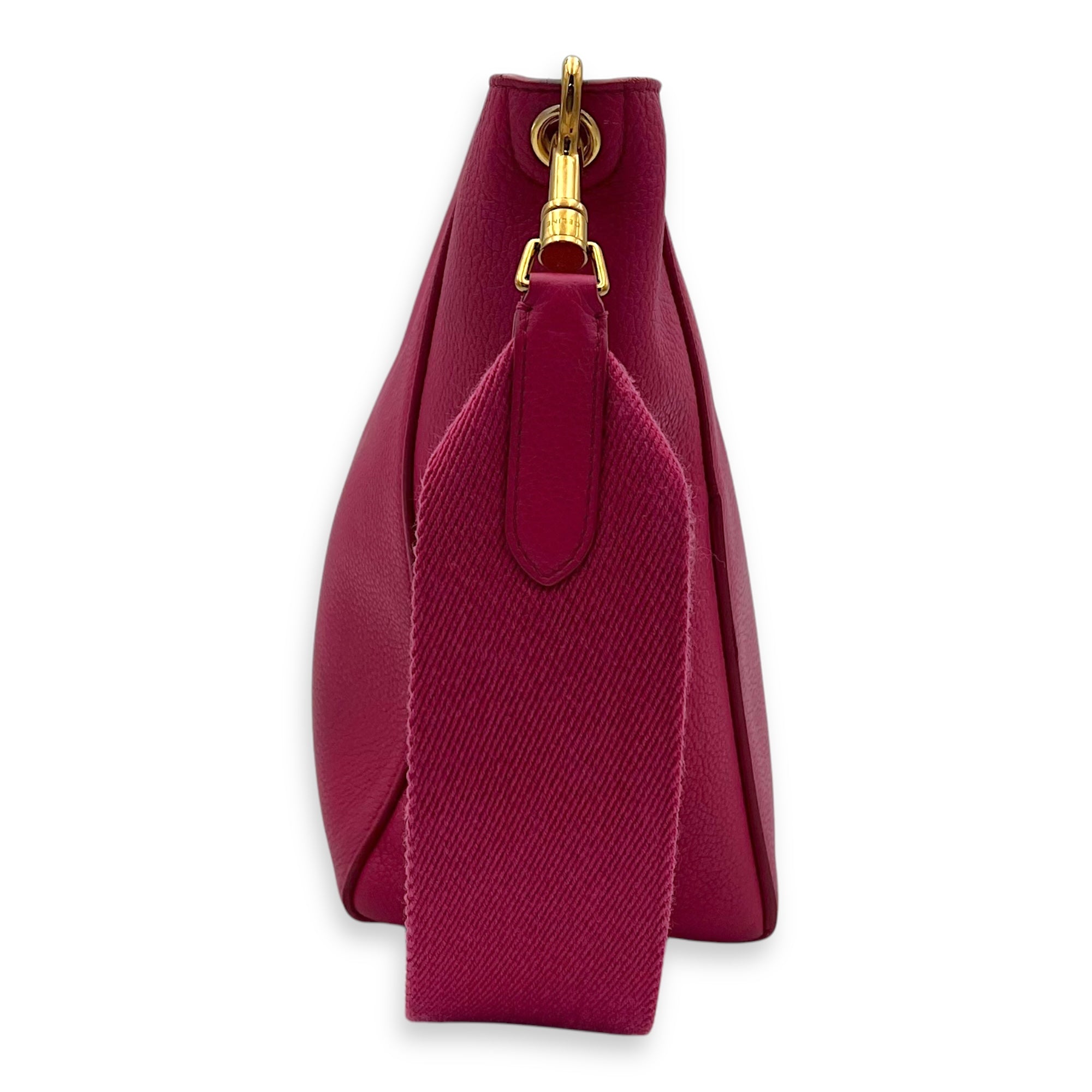 Sangle Small Pink Shoulder Bag in Calfskin, Gold hardware - Image 5