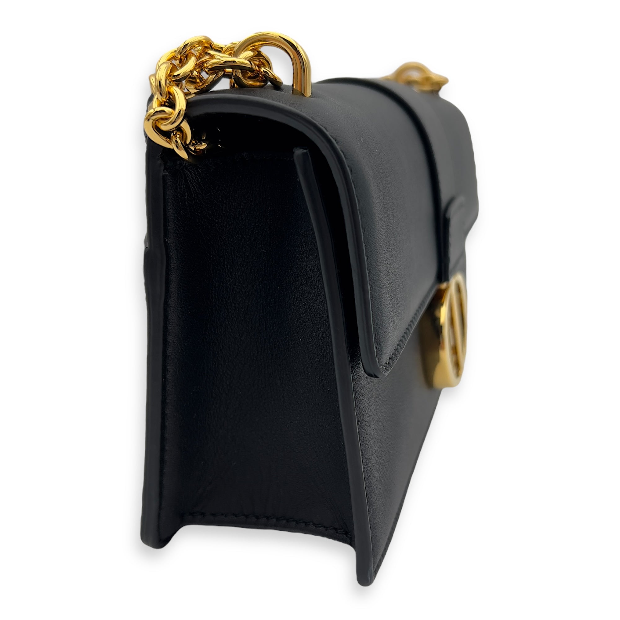 30 Montaigne East West Black Shoulder Bag in Calfskin, Gold hardware - Image 4