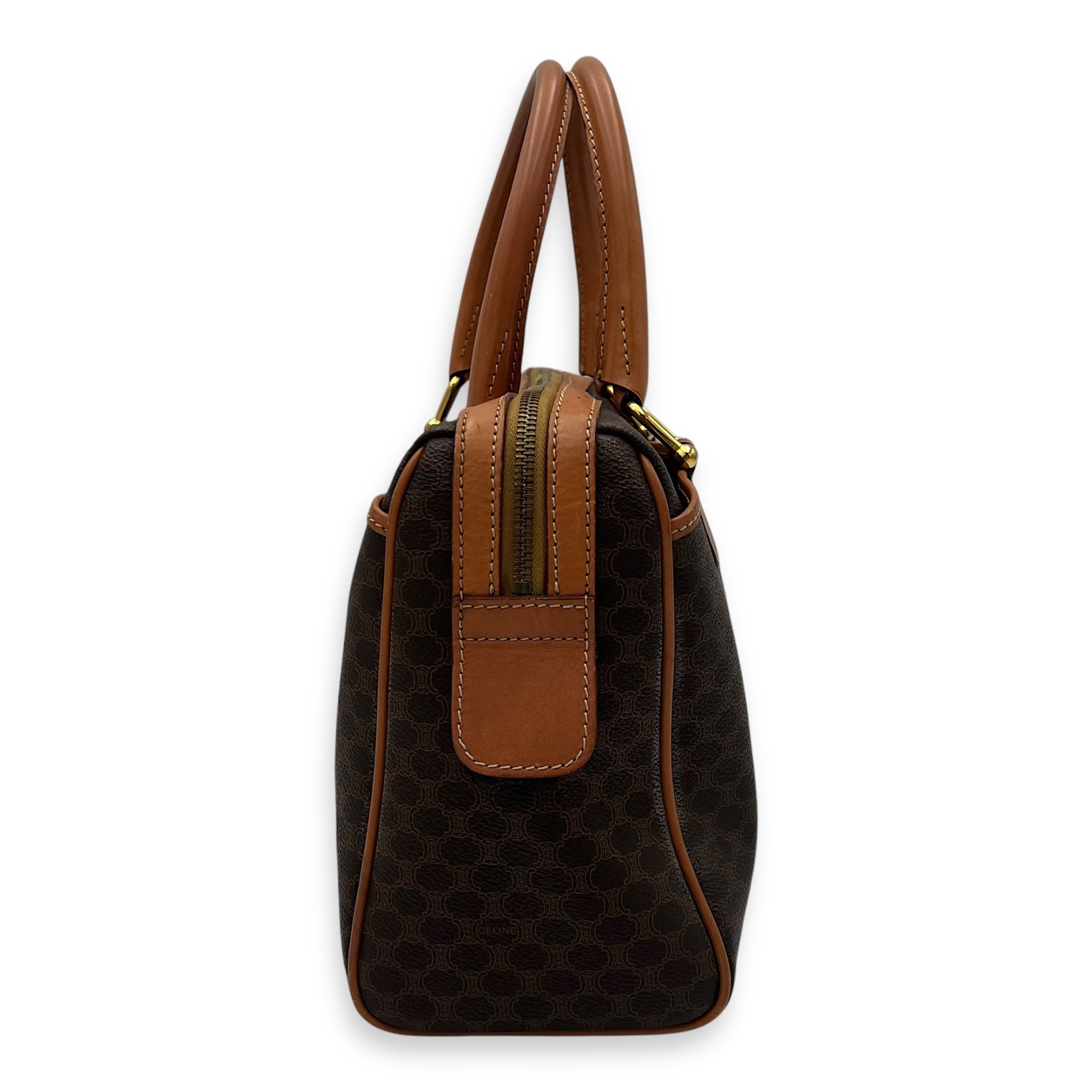 Macadam Top Handle Bag Brown in Coated Canvas, Gold hardware - Image 5