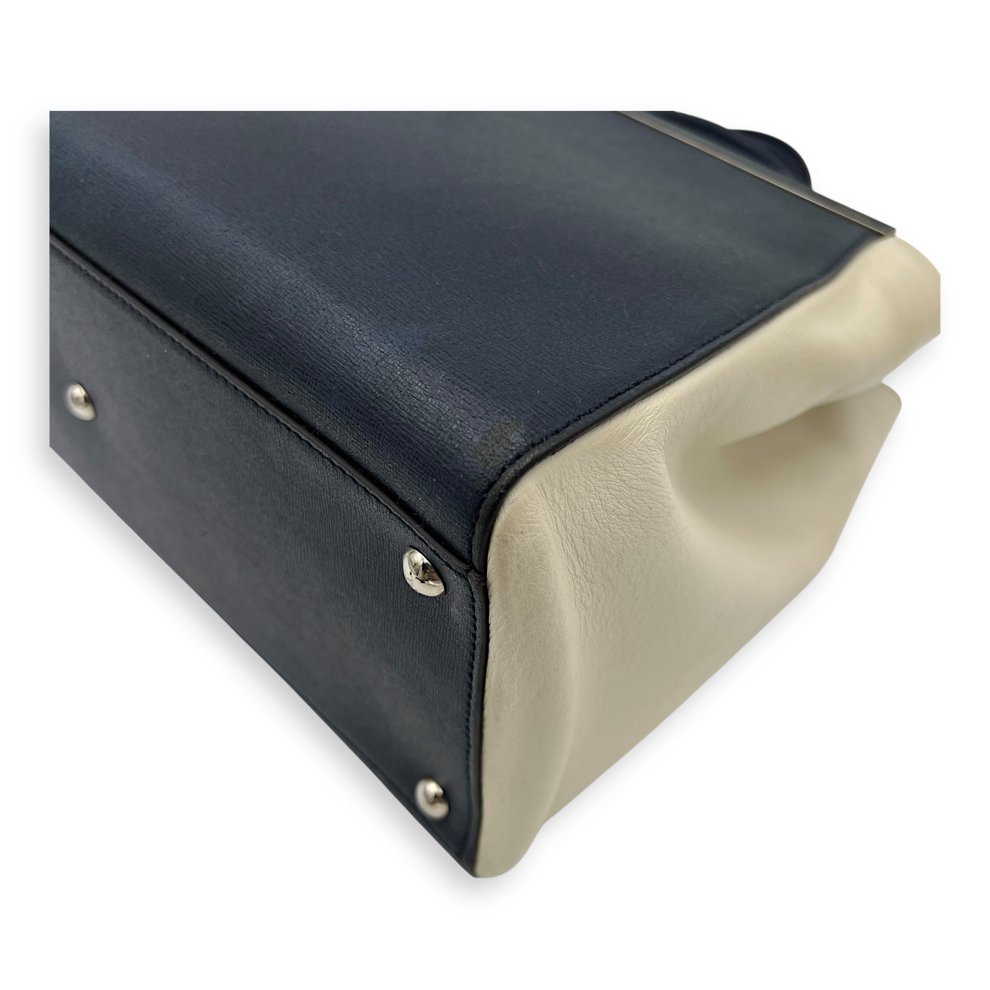 2Jours Top Handle Bag Blue in Calfskin, Silver hardware - Image 10