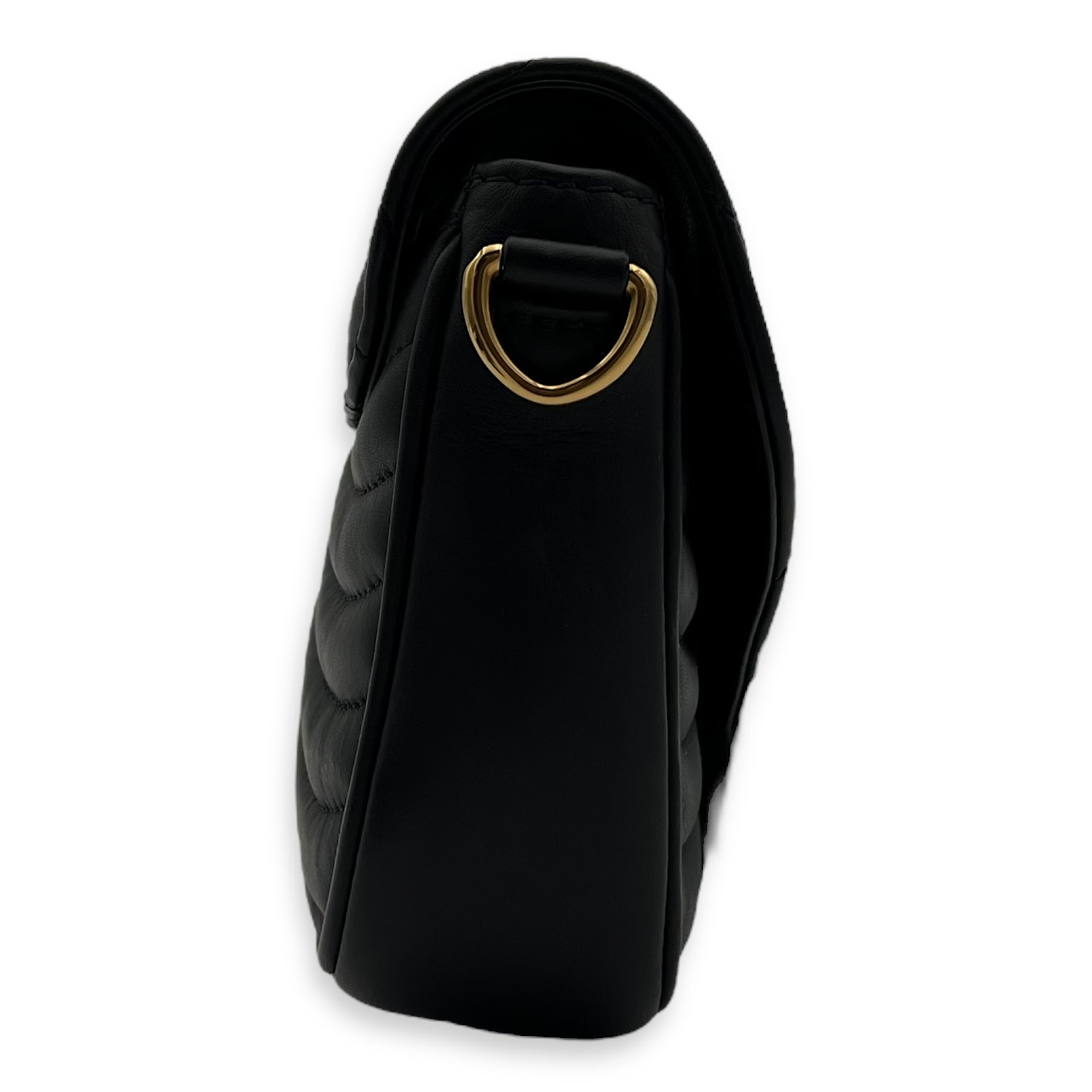 New Wave Crossbody Bag Black in Calfskin, Gold hardware - Image 5