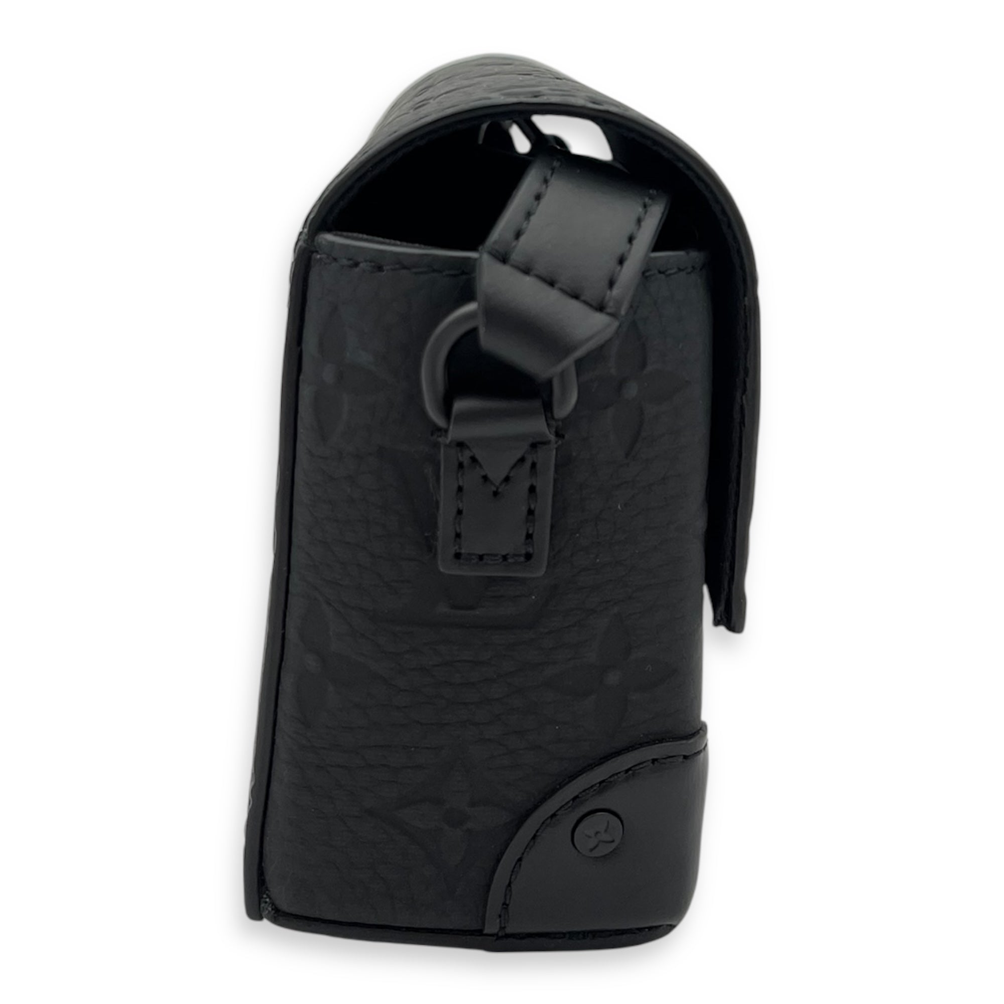 Steamer Black Shoulder Bag in Empreinte Leather, Black hardware - Image 4