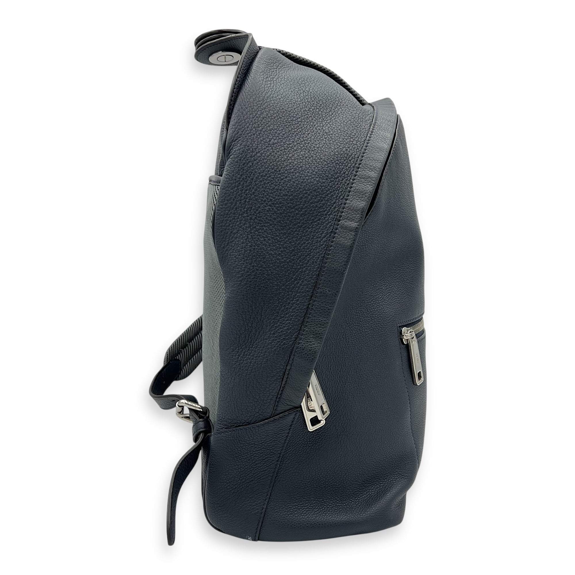 Chiodo Backpack Blue in Calfskin, Silver hardware - Image 4