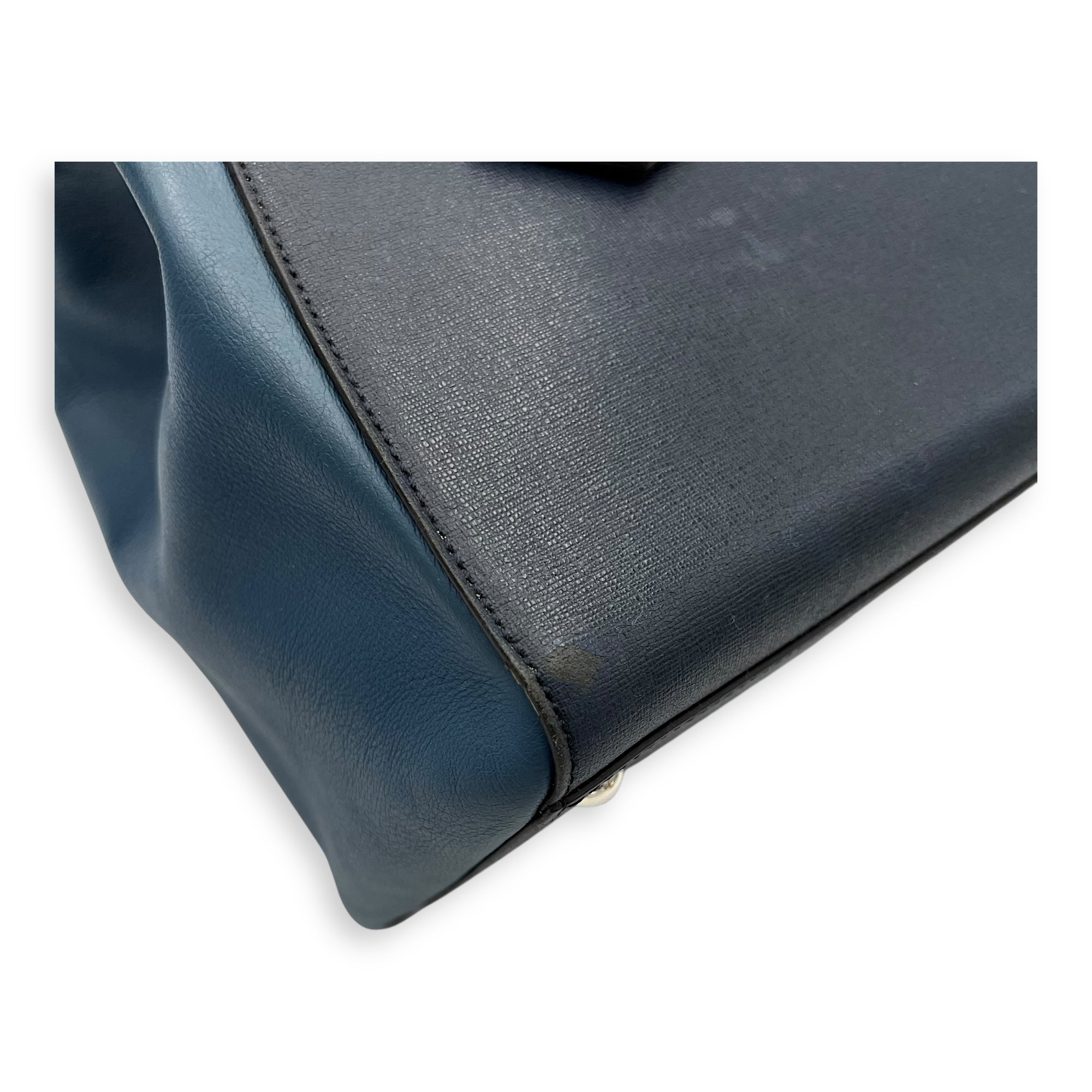 2Jours Top Handle Bag Blue in Calfskin, Silver hardware - Image 9