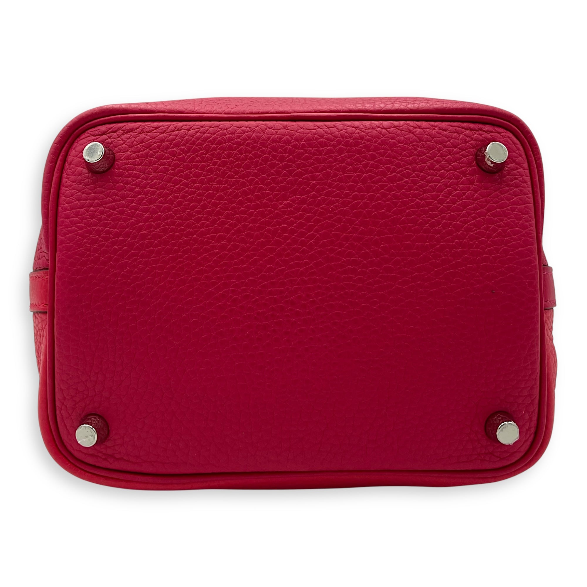 Picotin 18 Mexican rose/ rouge de coeur Top Handle Bag in Clemence, Palladium hardware - Image 6
