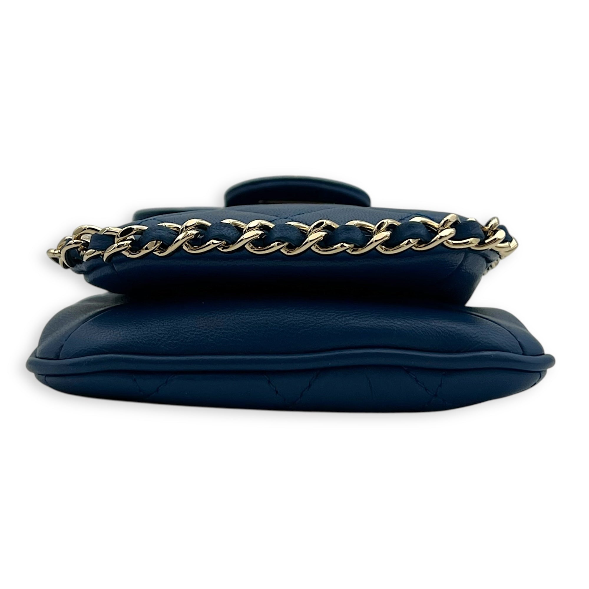 CC Pouch Blue in Lambskin, Gold hardware - Image 6