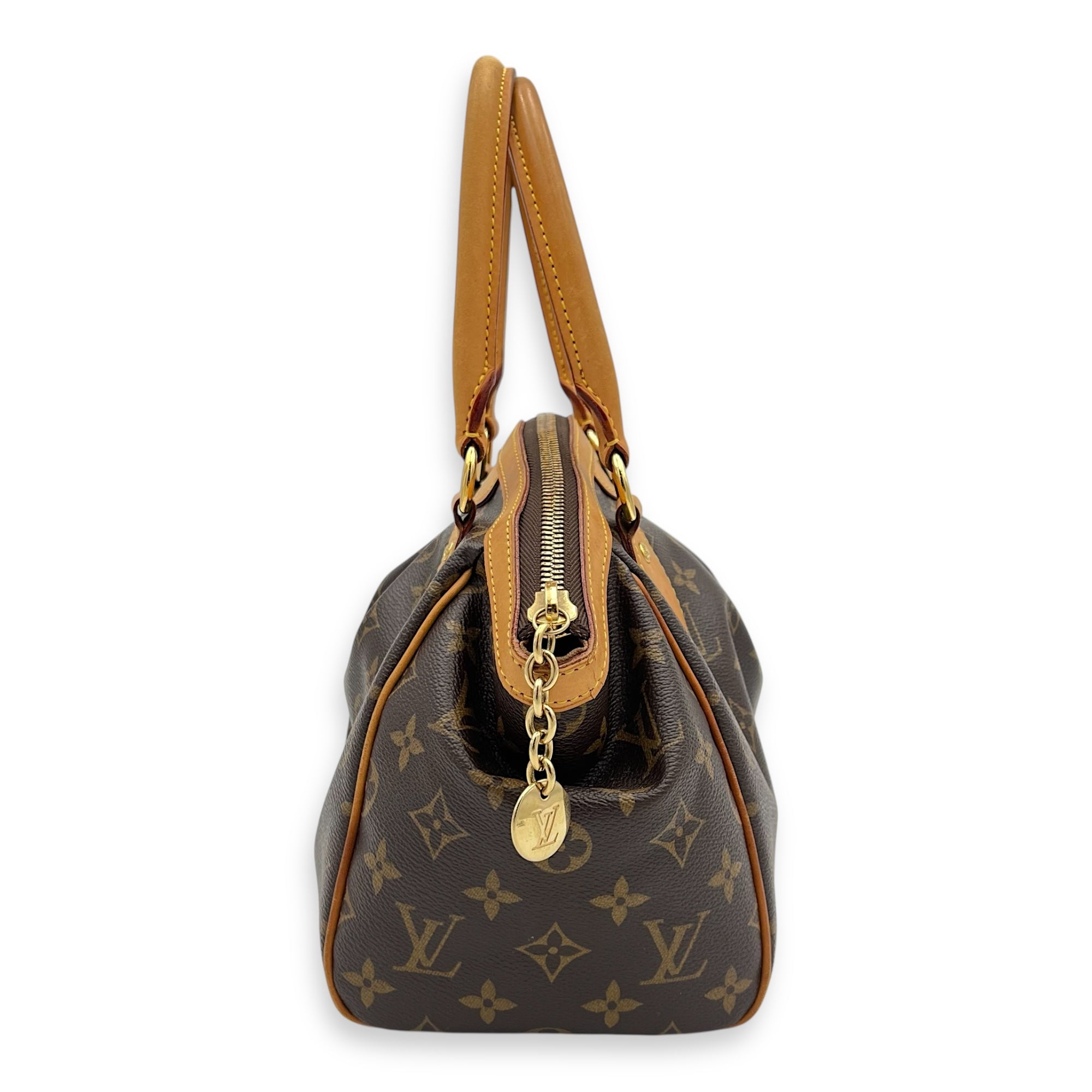 Tivoli Shoulder Bag PM Brown in Monogram Coated Canvas, Gold hardware - Image 5