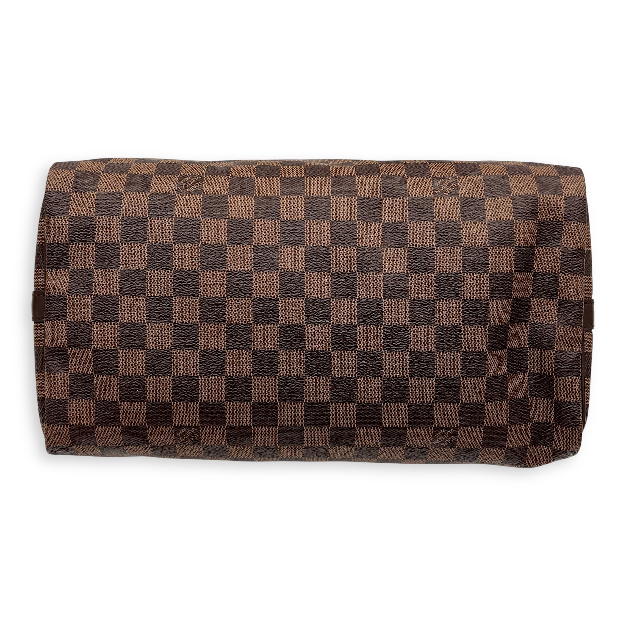 Speedy Bandouliere 35 Brown Top Handle Bag in Coated Canvas, Gold hardware - Image 6